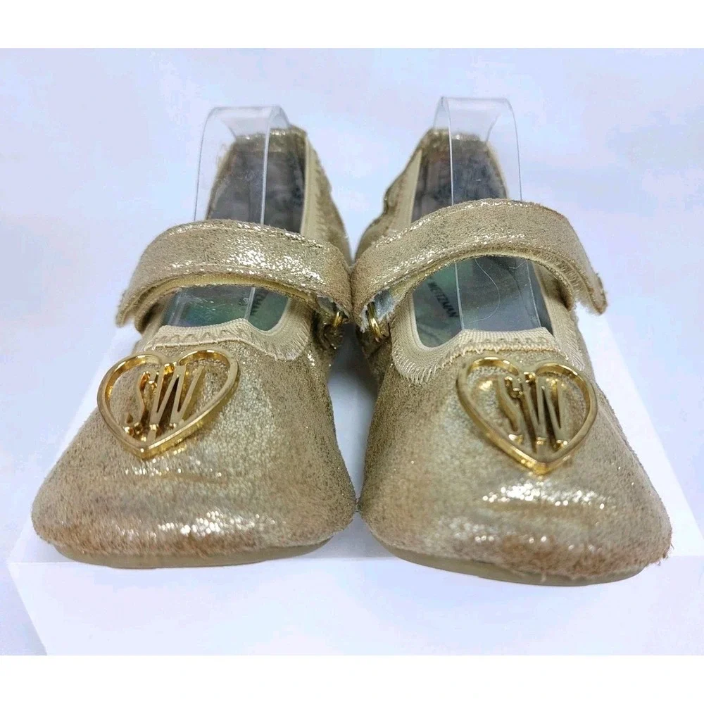 Stuart Weitzman‎ Toddler Rose Ballet Flats Champagne Gold Size 9